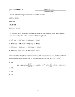 1 of 2 QUIZ CHAPTER # 15 ANSWER KEY Student`s Name 1. Which