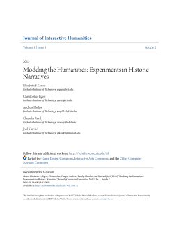 Modding the Humanities: Experiments in Historic Narratives