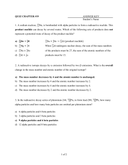 1 of 2 QUIZ CHAPTER #19 ANSWER KEY Student`s Name 1. A