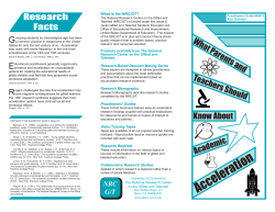 Acceleration - The National Research Center on the Gifted and