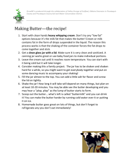 Butter Instructions and Facts