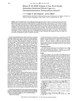 Silicon-29 2D NMR Evidence of Four Novel Doubly Germanium