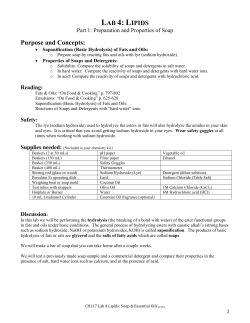 LAB 4: LIPIDS Purpose and Concepts: