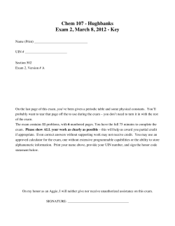 Chem 107 - Hughbanks Exam 2, March 8, 2012