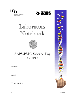 Laboratory Notebook: AAPS