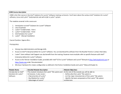 Lustre* Course and Module Descriptions