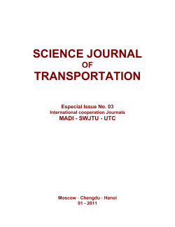 SCIENCE JOURNAL OF TRANSPORTATION Especial Issue No. 03