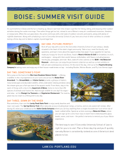 boise: summer visit guide - Concordia University School of Law