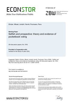 Selfish and Prospective: Theory and Evidence of Pocketbook Voting