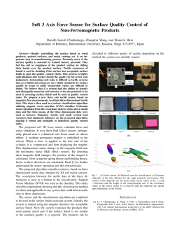 Soft 3 Axis Force Sensor for Surface Quality Control of Non