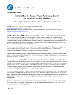 Catholic Charities Reaches Private Fundraising Goal of $40 Million