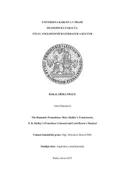 UNIVERZITA KARLOVA V PRAZE FILOZOFICK&Aacute; FAKULTA &Uacute;STAV