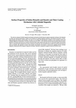 Surface Properties of Indian Hematite and Bauxite and Their