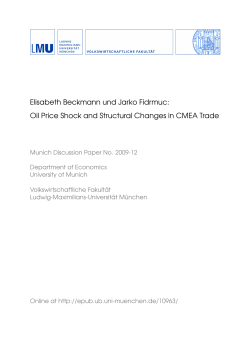 Elisabeth Beckmann und Jarko Fidrmuc: Oil Price Shock and