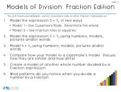 Models of Division: Fraction Edition
