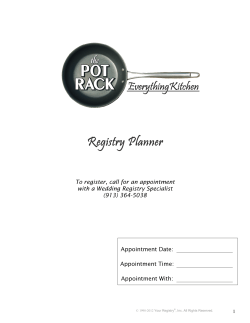 the Pot Rack Registry Planner