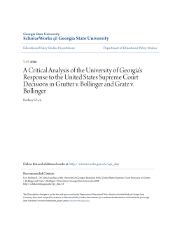 A Critical Analysis of the University of Georgia`s Response to the