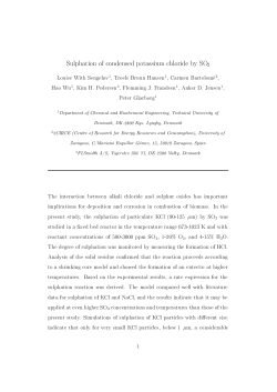 Sulphation of condensed potassium chloride by SO2
