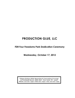 PRODUCTION GLUE, LLC FDR Four Freedoms Park Dedication