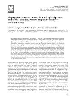 Biogeographical contrasts to assess local and
