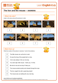 The lion and the mouse &ndash; ANSWERS - LearnEnglish Kids