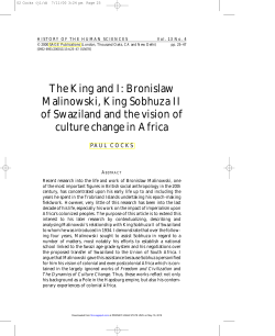 The King and I: Bronislaw Malinowski, King Sobhuza II