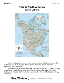 This Is North America - MelroseSocialStudiesPreK-5