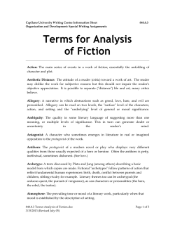 Terms-Analysis of Fiction