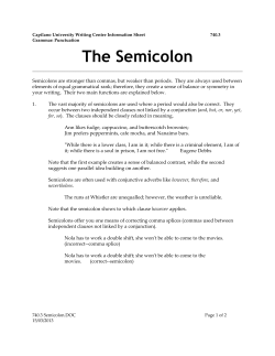 Semicolon - Capilano University