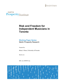 Risk and Freedom for Independent Musicians in Toronto