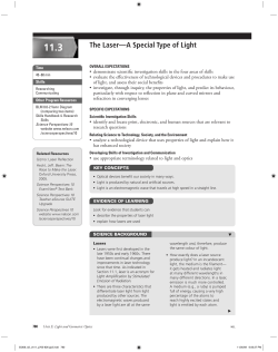 The Laser&mdash;A Special Type of Light
