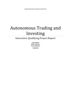 Autonomous Trading and Investing - Worcester Polytechnic Institute