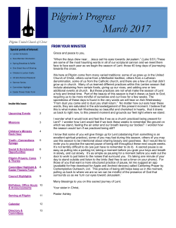 Pilgrim`s Progress March 2017 - Pilgrim United Church of Christ