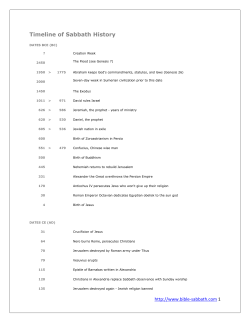 Timeline of Sabbath History