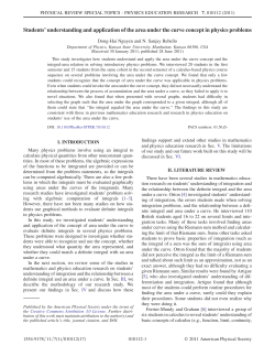 Students` understanding and application of the area under the curve