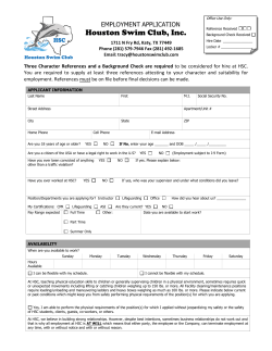 Katy Application - Houston Swim Club