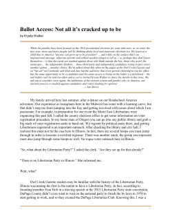 Ballot Access: Not all it`s cracked up to be