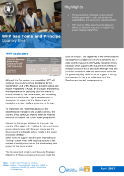 Highlights WFP Sao Tome and Principe Country Brief