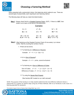 Choosing a Factoring Method