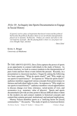 30 for 30: An Inquiry into Sports Documentaries to Engage in Social