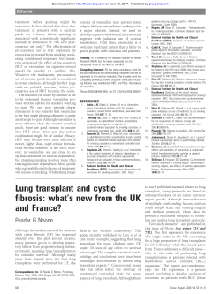 Lung transplant and cystic fibrosis: what`s new from the UK