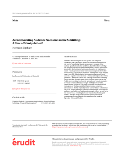 Accommodating Audience Needs in Islamic Subtitling: A
