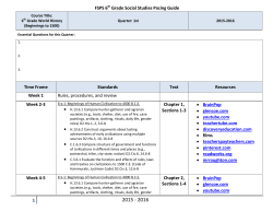 FSPS 6th Grade Social Studies Pacing Guide Time Frame
