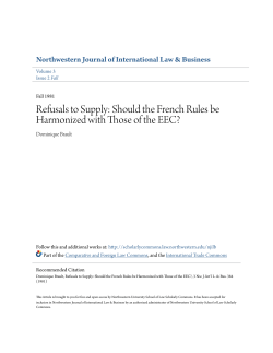 Should the French Rules be Harmonized with Those of the EEC?