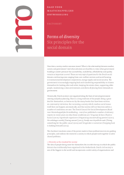 Forms of diversity Six principles for the social domain