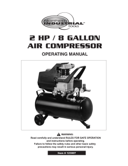 2 hp / 8 gallon air compressor operating manual