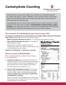 Carbohydrate Counting - OSU Patient Education Materials
