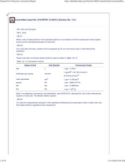 Committee Input Report