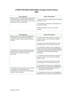 A COMPARATIVE VIEW OF THE ANDOVER BENCHMARKS AND