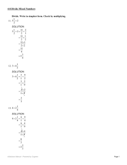 Divide. Write in simplest form. Check by multiplying. 11. SOLUTION